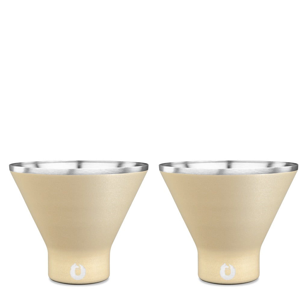 Stainless Steel Martini Glass, Set of 2 - Light Gold by Snowfox