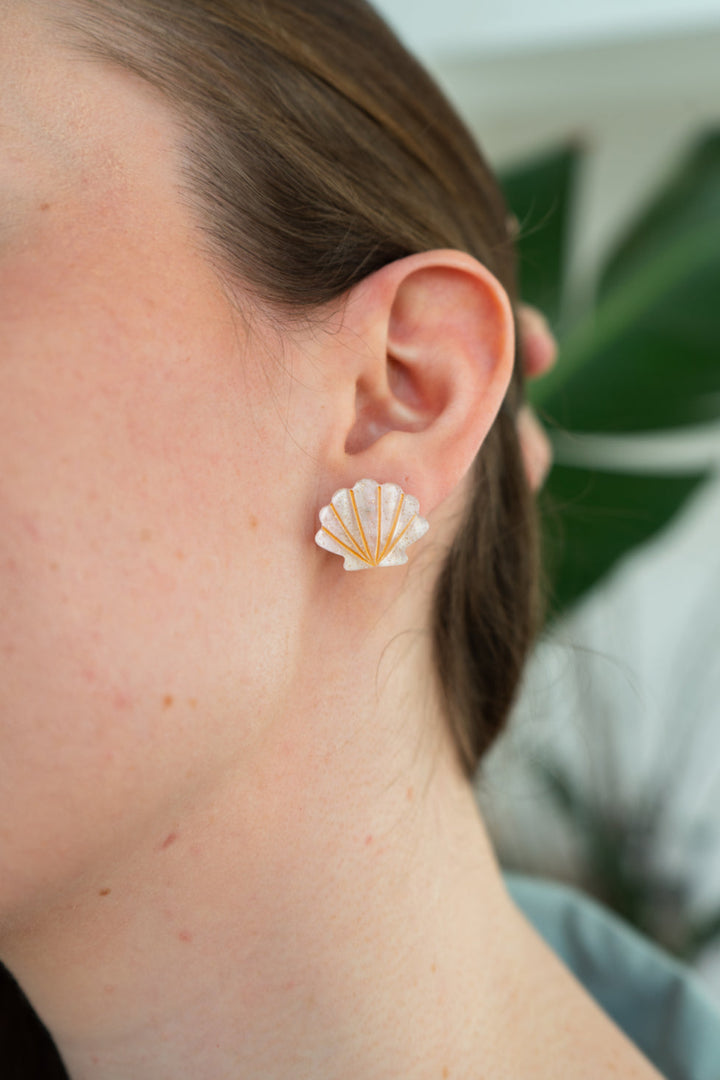 Seashell Studs - Pink Pearl by Spiffy & Splendid