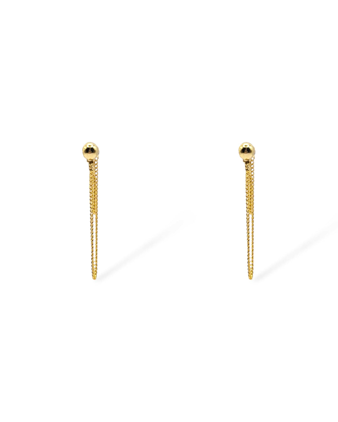 Stevie Ball Post Double Chain Drop Earrings