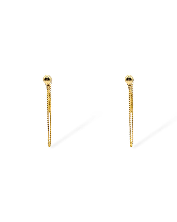 Stevie Ball Post Double Chain Drop Earrings