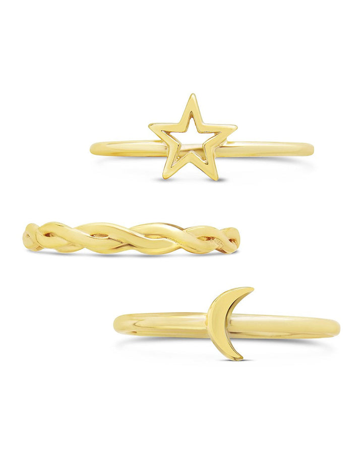 Celestial Stacking Ring Set of 3