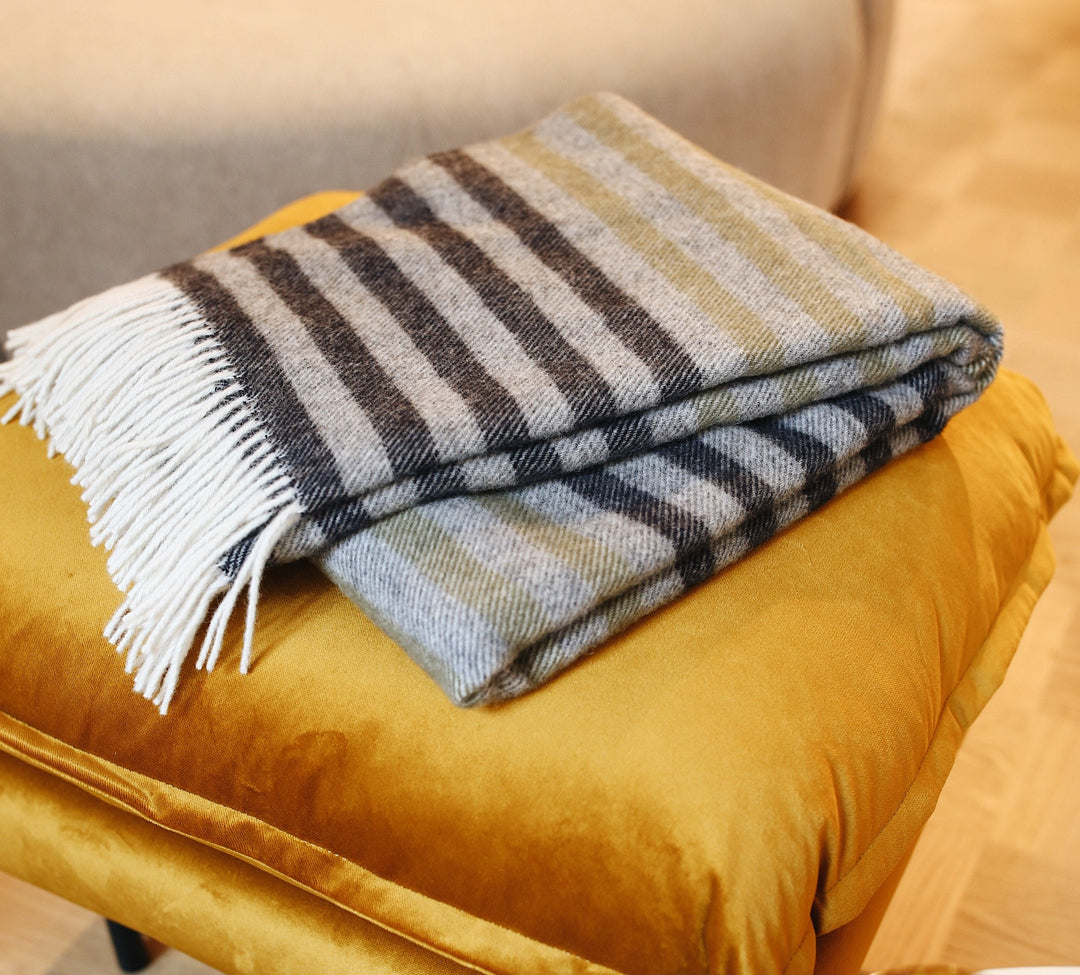 Strand Wool Throw Narrow Striped by Linen Way