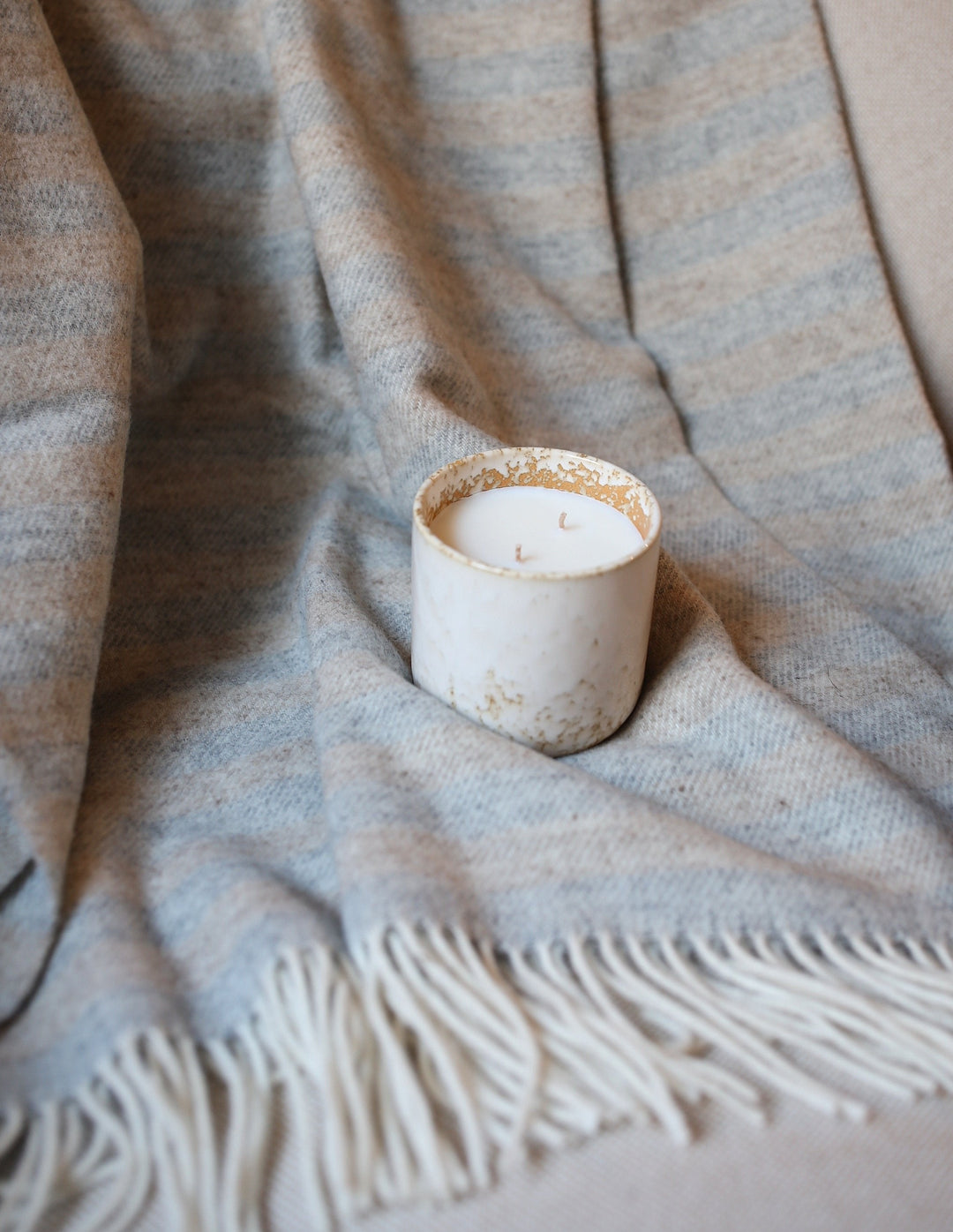 Strand Wool Throw Narrow Striped by Linen Way