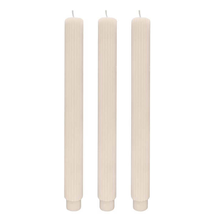 Fluted Taper Candles - Set of 3