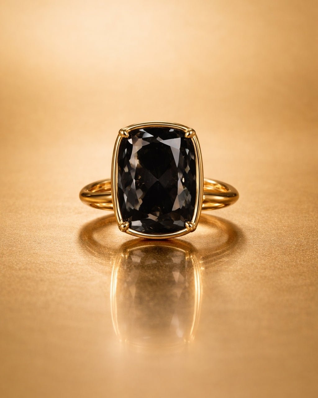 Black CZ Elongated Cushion Cocktail Ring