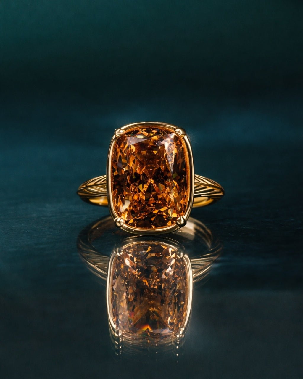 Chocolate CZ  Elongated Cushion Cocktail Ring