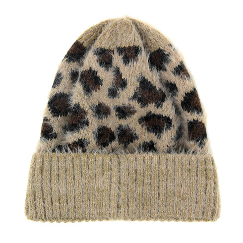 Leopard Print Beanie Hat Leopard Pattern Winter Hat by Madeline Love