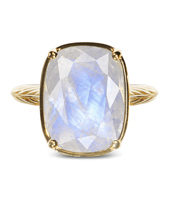 Elongated Cushion Moonstone Cocktail Ring