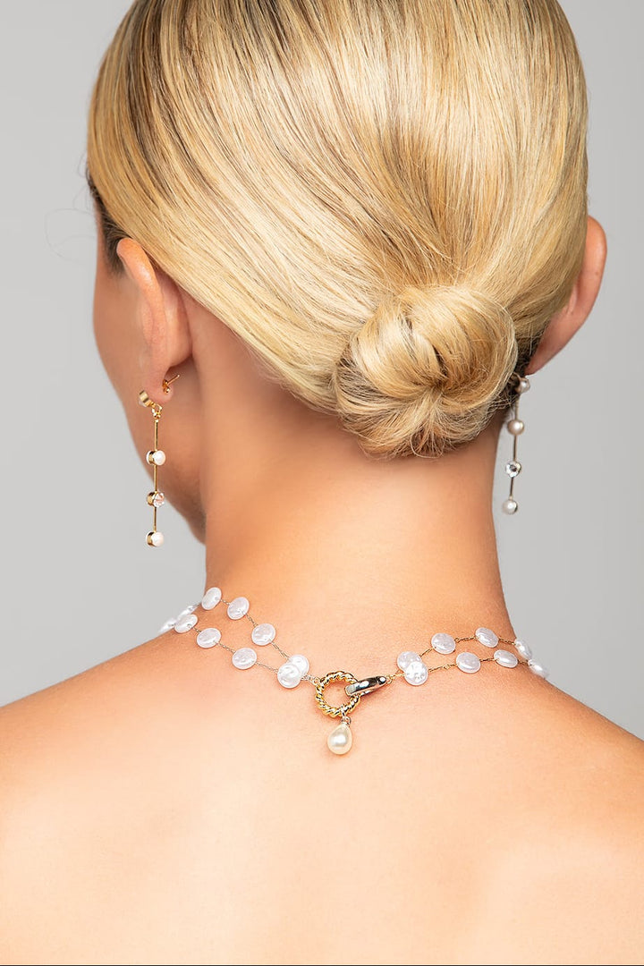 Très Chic Double Row Pearl Choker Necklace