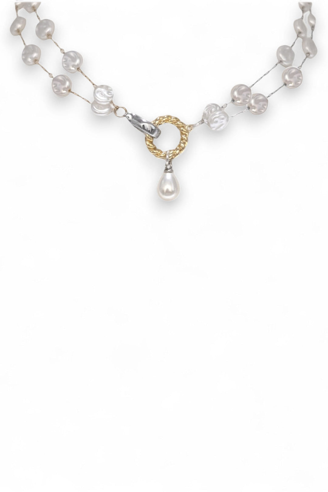 Très Chic Double Row Pearl Choker Necklace