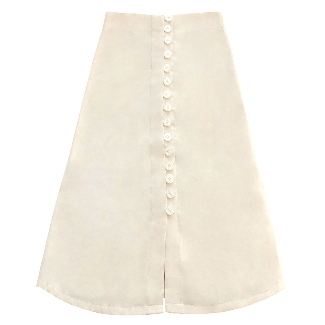 ULURU Button-down Skirt In Off-white by BrunnaCo
