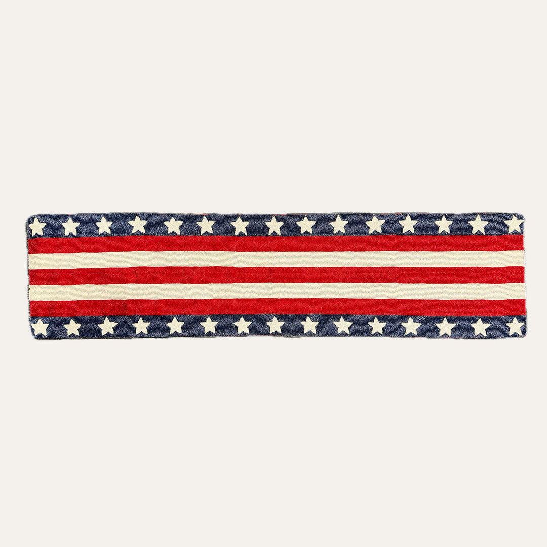 USA Flag Beaded Table Runner by Decozen