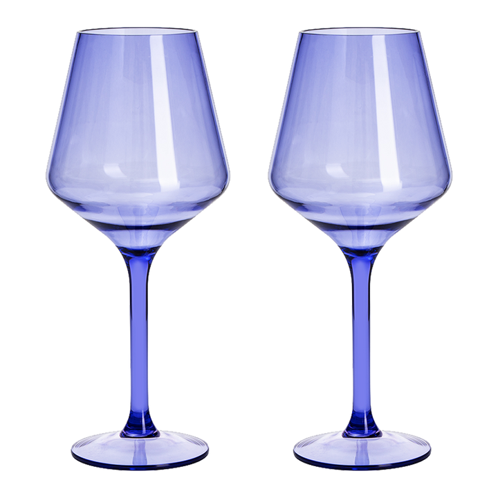 Floating Wine Glasses for Pool - Set of 2-15 OZ Shatterproof Poolside Wine Glasses, Tritan Plastic Reusable Stemware, Beach Outdoor Cocktail, Wine, Champagne, Water Glassware - Spring Summer (Green) by The Wine Savant