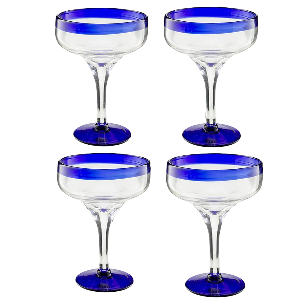 Mexican Hand Blown Glass – Set of 4 Large 16oz