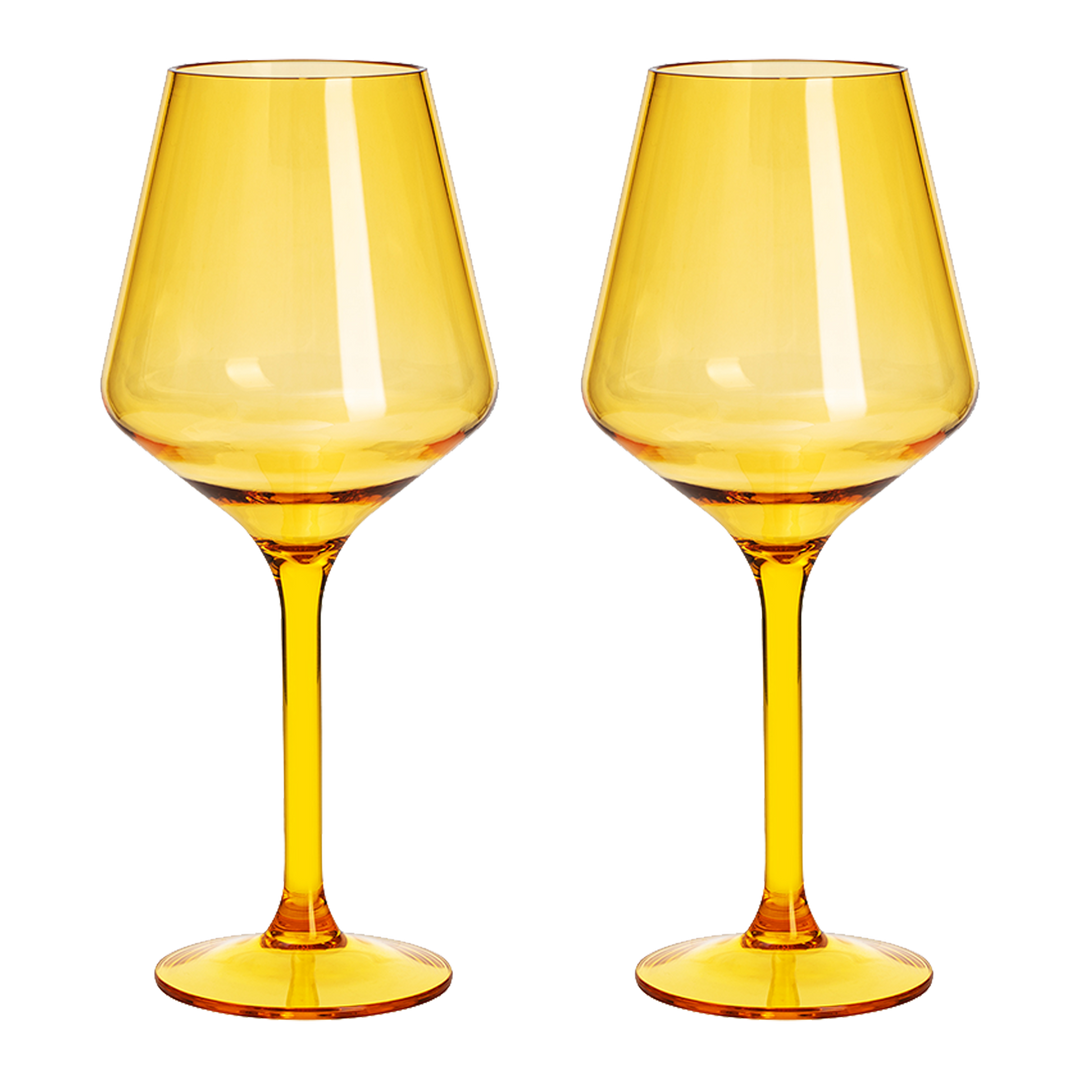 Floating Wine Glasses for Pool - Set of 2-15 OZ Shatterproof Poolside Wine Glasses, Tritan Plastic Reusable Stemware, Beach Outdoor Cocktail, Wine, Champagne, Water Glassware - Spring Summer (Green) by The Wine Savant