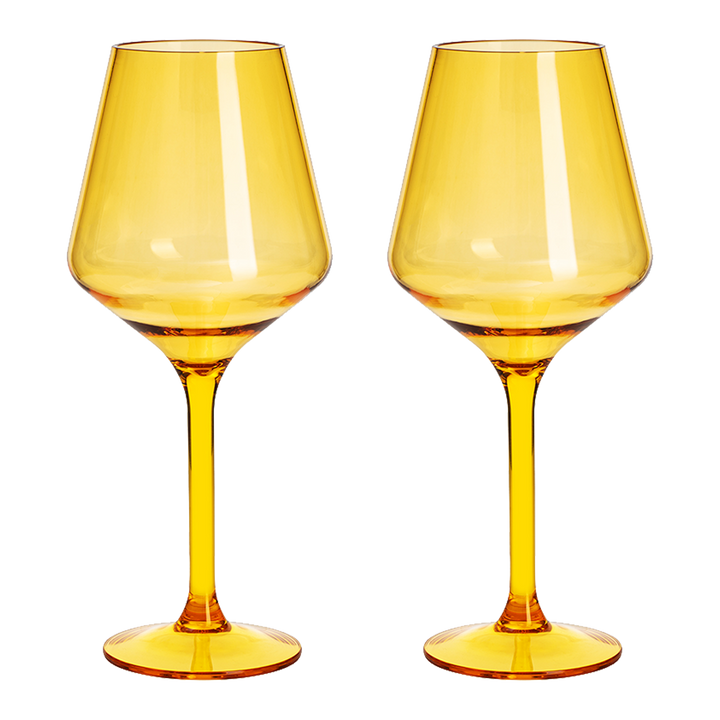 Floating Wine Glasses for Pool - Set of 2-15 OZ Shatterproof Poolside Wine Glasses, Tritan Plastic Reusable Stemware, Beach Outdoor Cocktail, Wine, Champagne, Water Glassware - Spring Summer (Green) by The Wine Savant