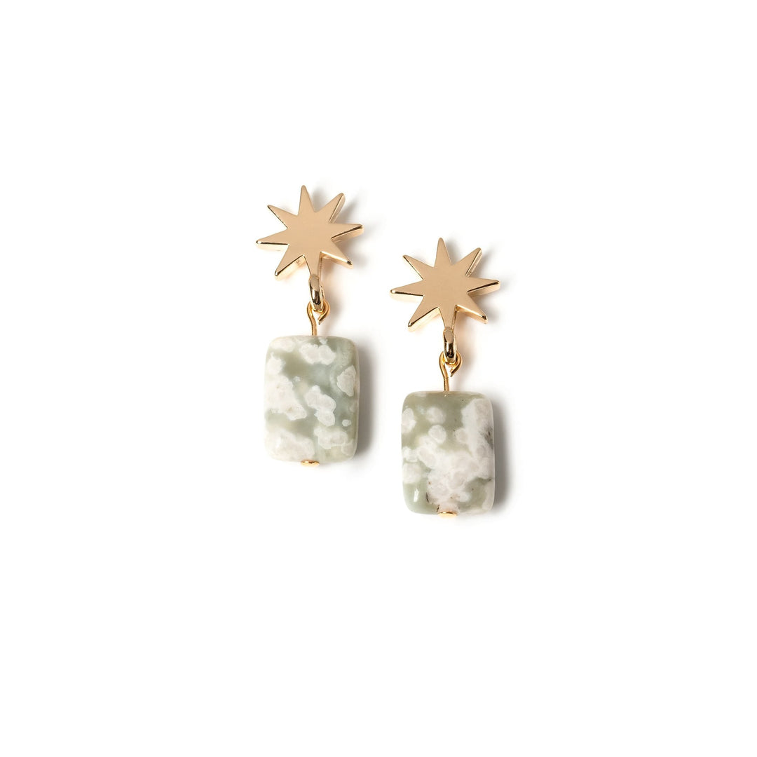gold star + peace jasper earrings by VUE by SEK