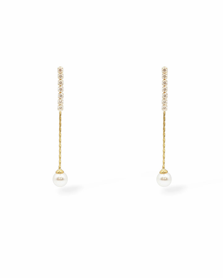 Victoria Crystal and Pearl Drop Earrings