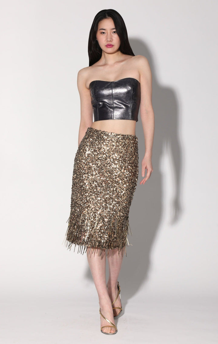 Trixie Skirt, Gold Beam Sequin by Walter Baker
