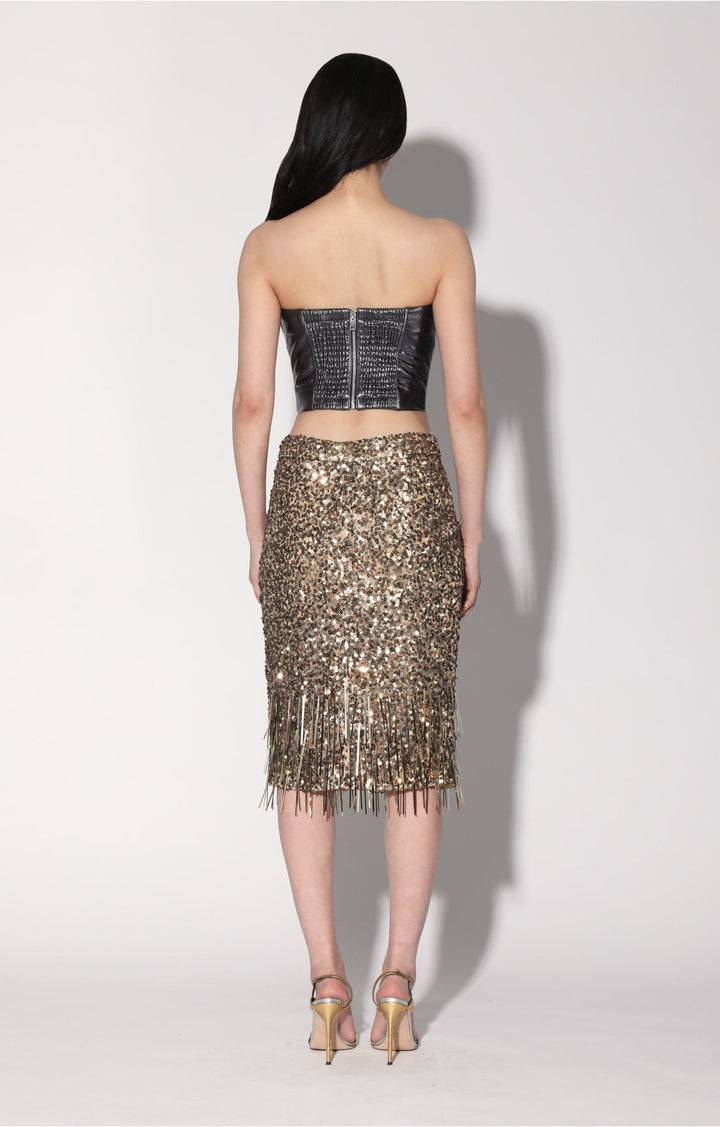 Trixie Skirt, Gold Beam Sequin by Walter Baker
