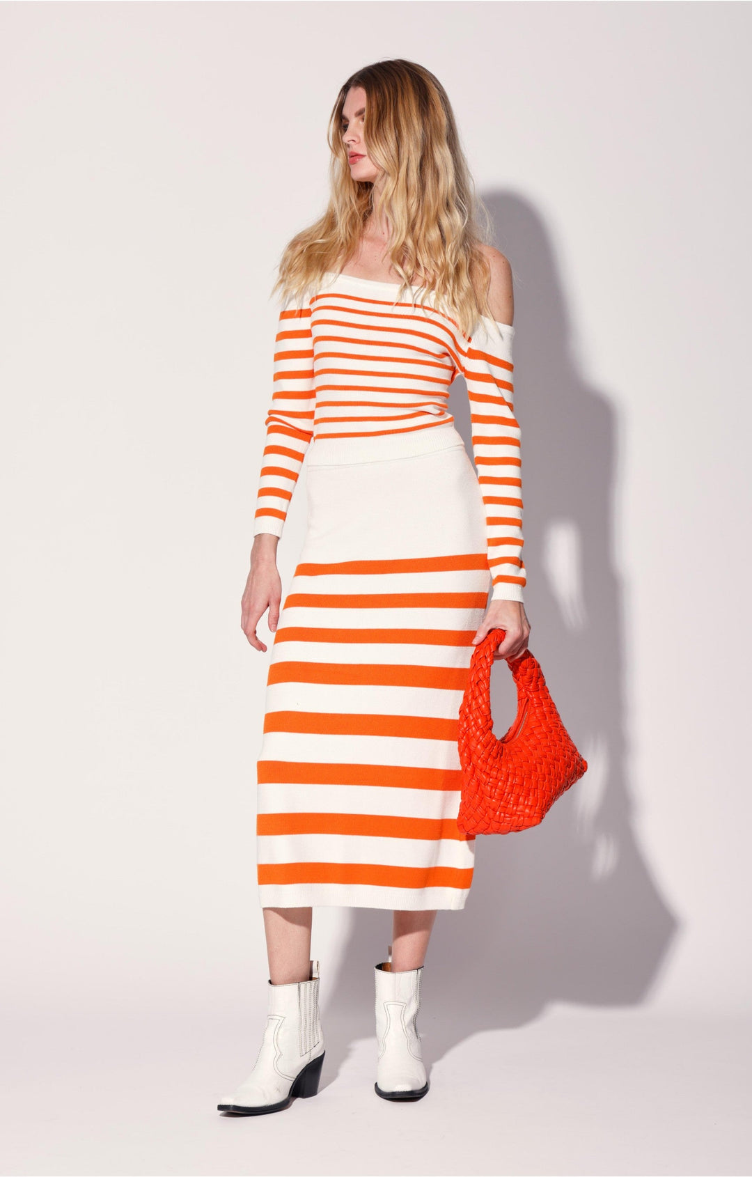 Lidia Skirt, Orange Cruise Stripe