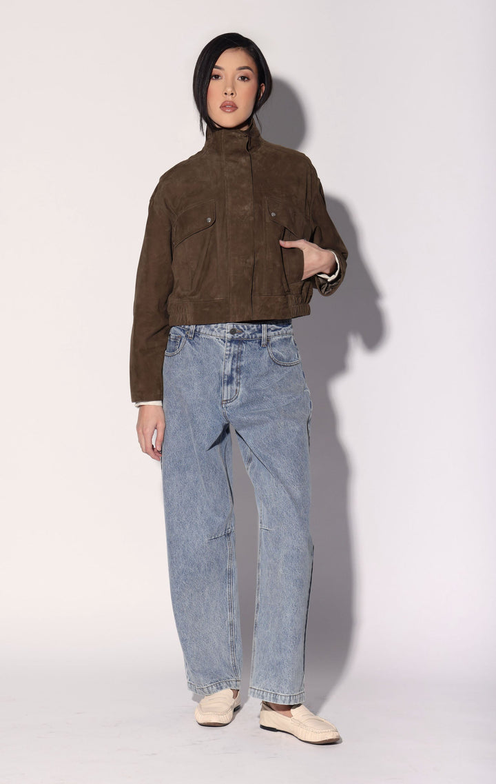 Rihanna Jacket, Army Suede - Leather