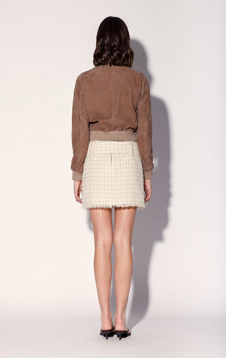 Katherine Jacket, Brown Taupe Suede - Leather