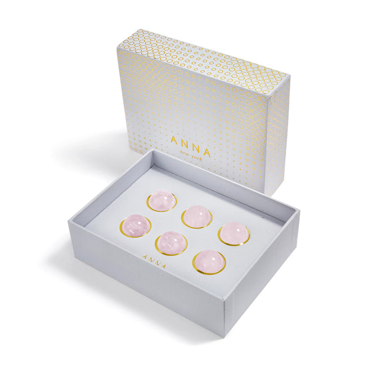 Vida Wine Gems, Rose Quartz, Set of 6 by ANNA New York