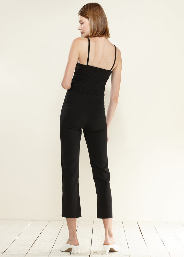 Women's High-Waisted Cropped Pants In Black