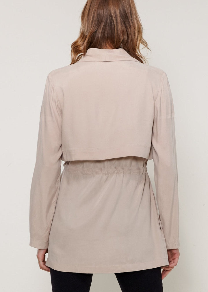 Ro&de Noir Open Front Jacket In Taupe