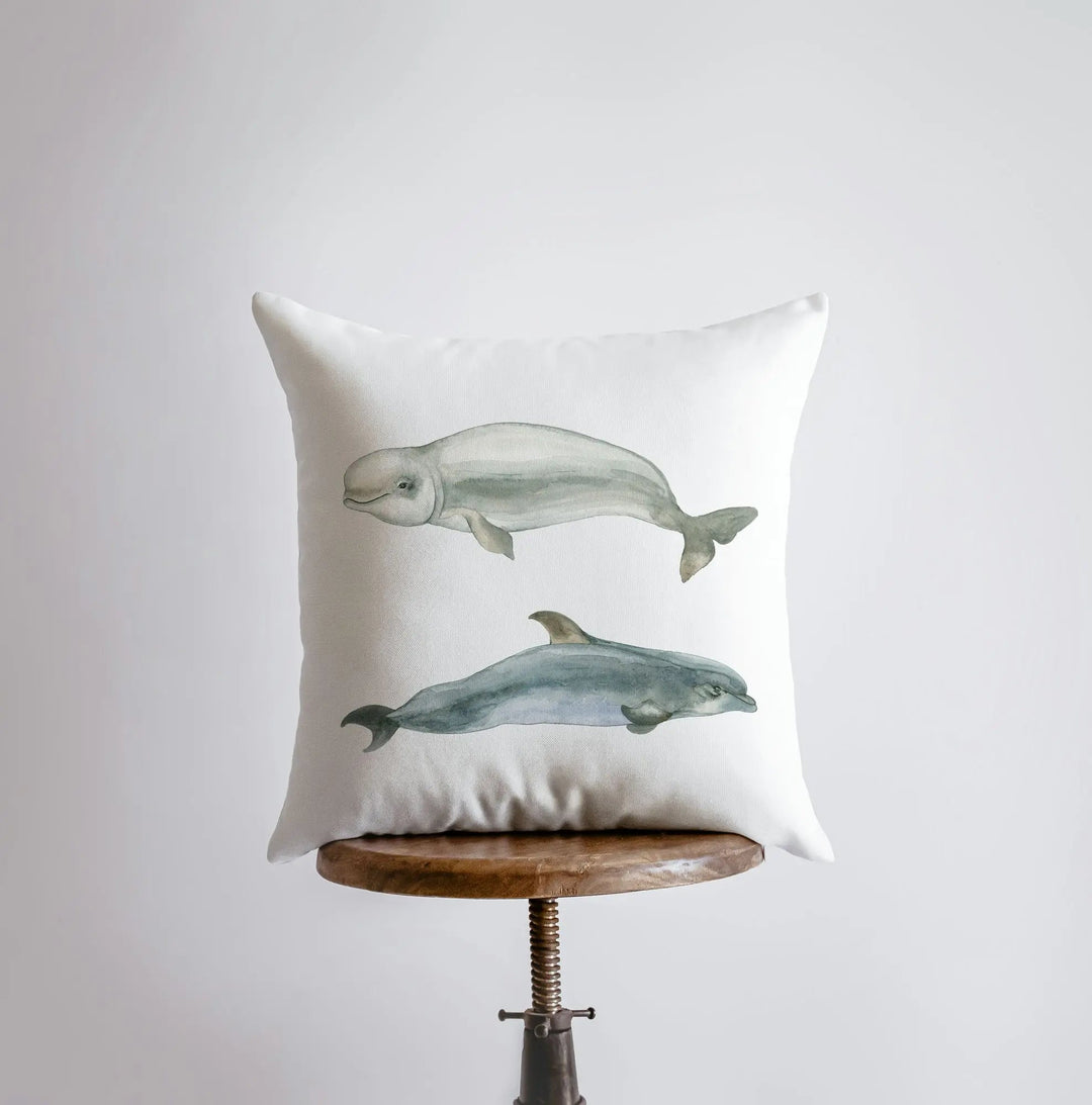 Watercolor Dolphins | Pillow Cover | Ocean | Throw Pillow | Home Decor | Modern Decor | Pillow | Gift for her | Accent Pillow Covers | Sea UniikPillows