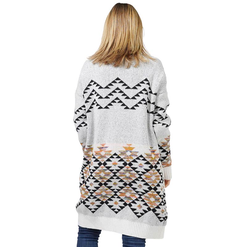 Aztec Patterned Sweater Cardigan by Madeline Love