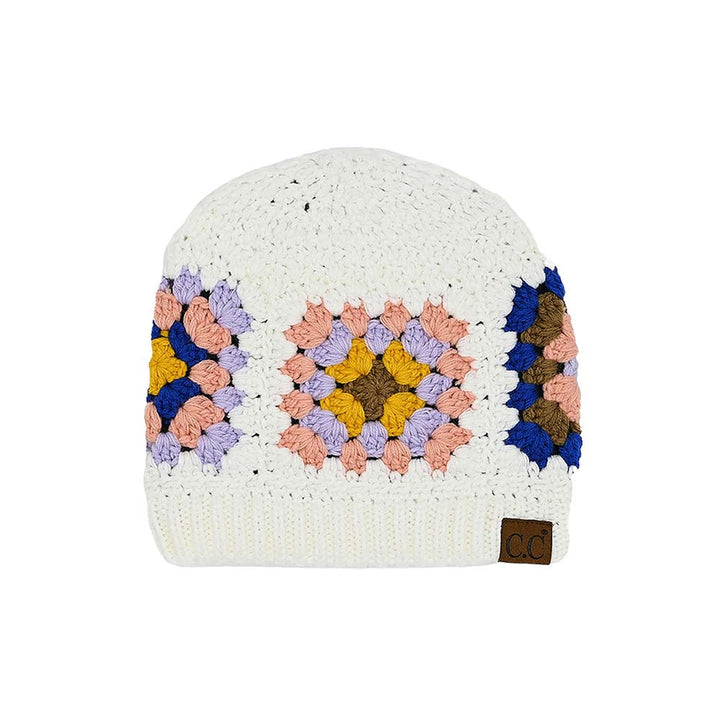 C.C Multi Color Crochet Beanie by Madeline Love