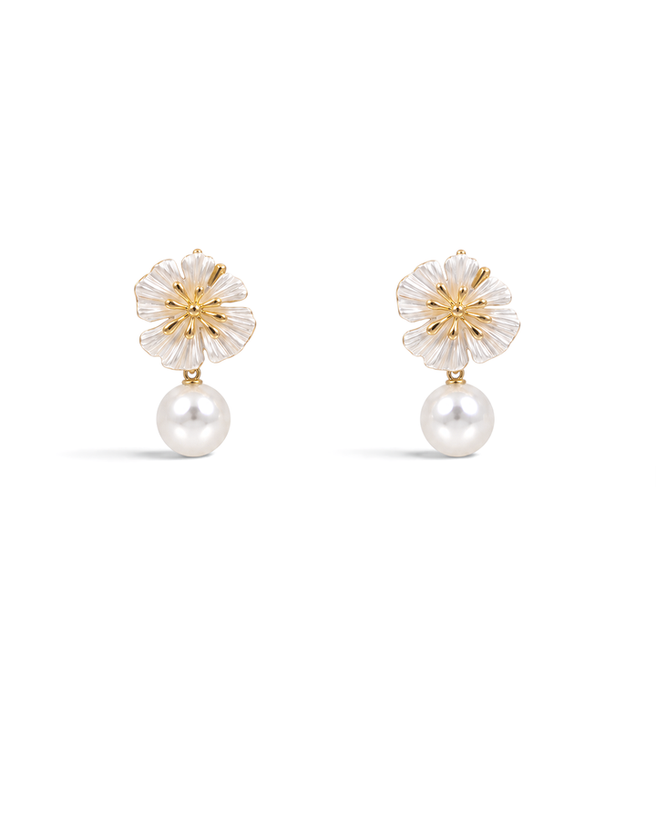 Winnie Floral & Pearl Drop Earrings