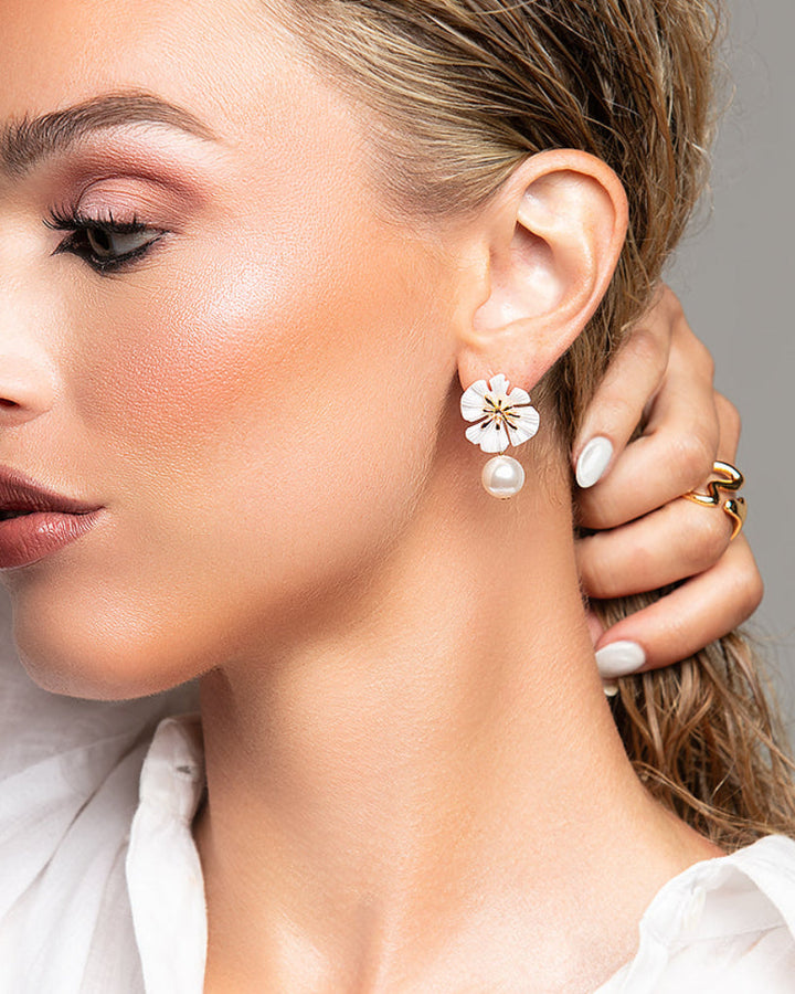 Winnie Floral & Pearl Drop Earrings