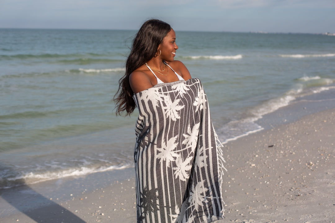 Palms Noirs - Turkish Towel by Sun Drunk