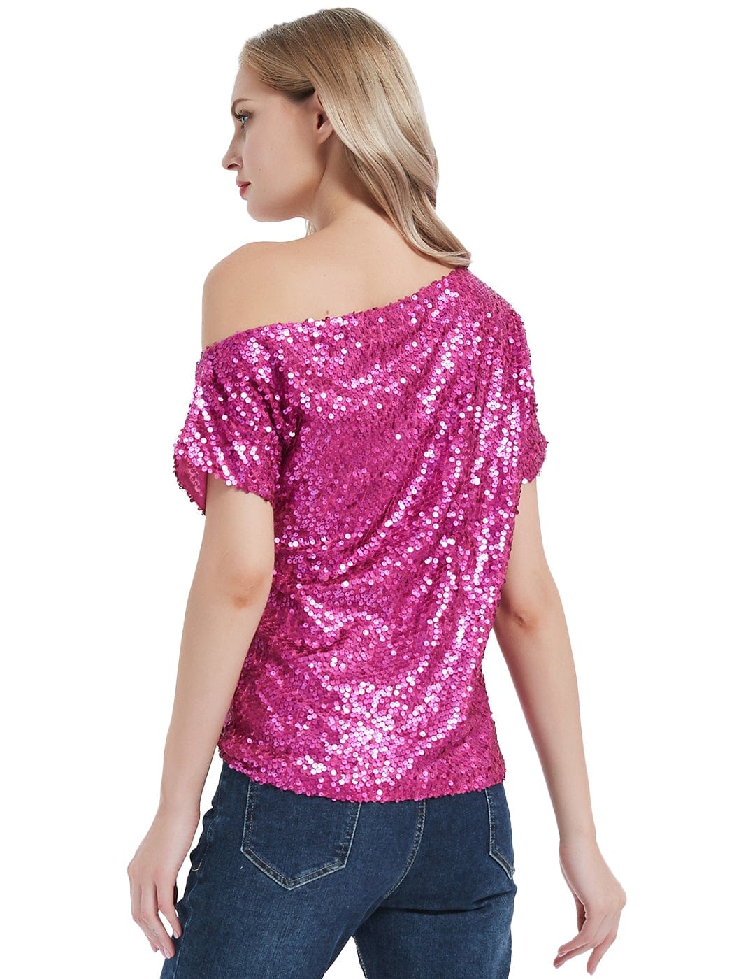 One Shoulder Sequin Top