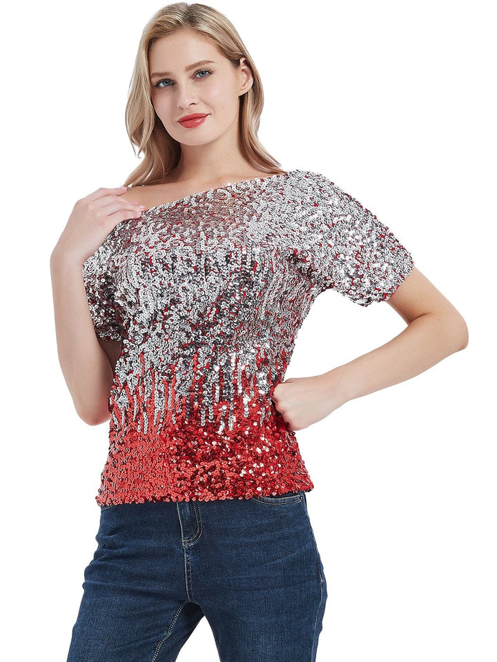 One Shoulder Sequin Top