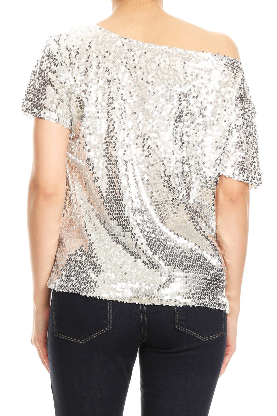 One Shoulder Sequin Top