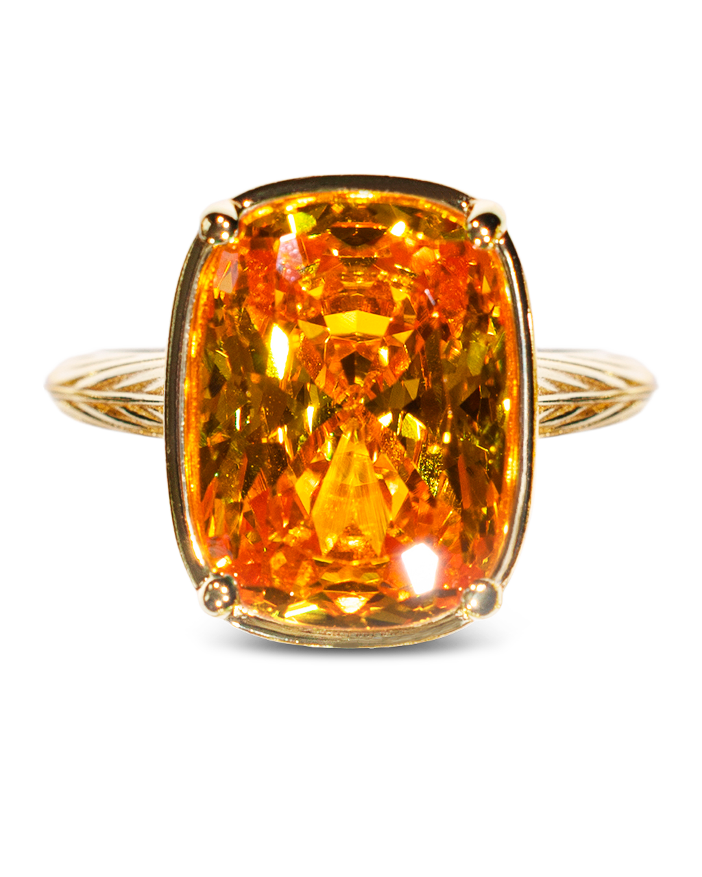 Canary Elongated Cushion CZ Cocktail Ring