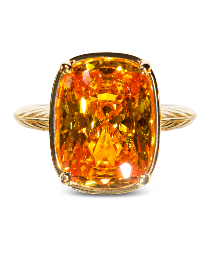 Canary Elongated Cushion CZ Cocktail Ring
