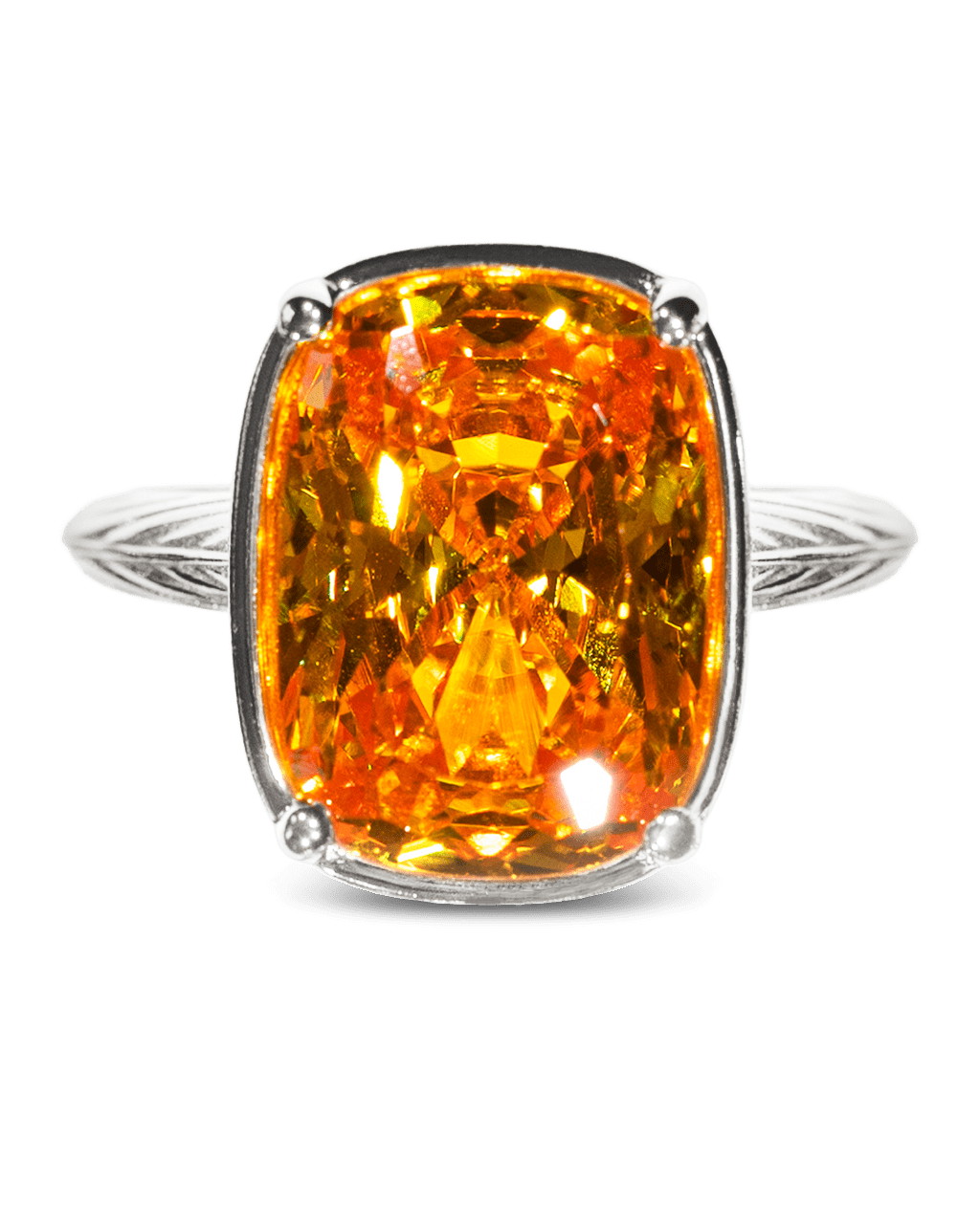 Canary Elongated Cushion CZ Cocktail Ring
