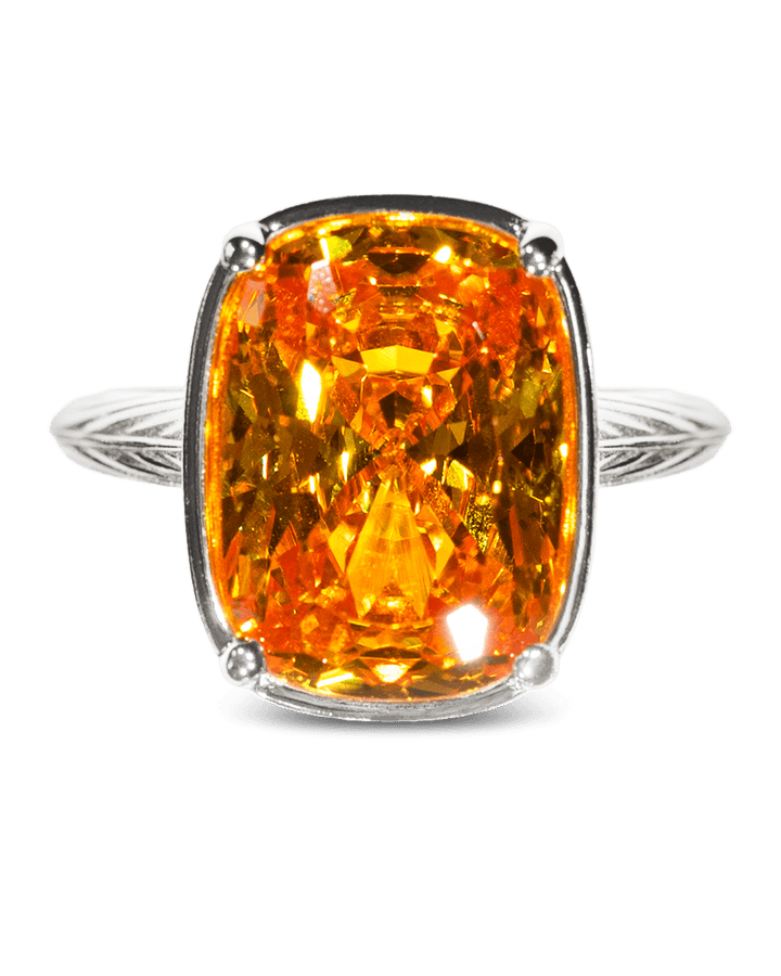 Canary Elongated Cushion CZ Cocktail Ring