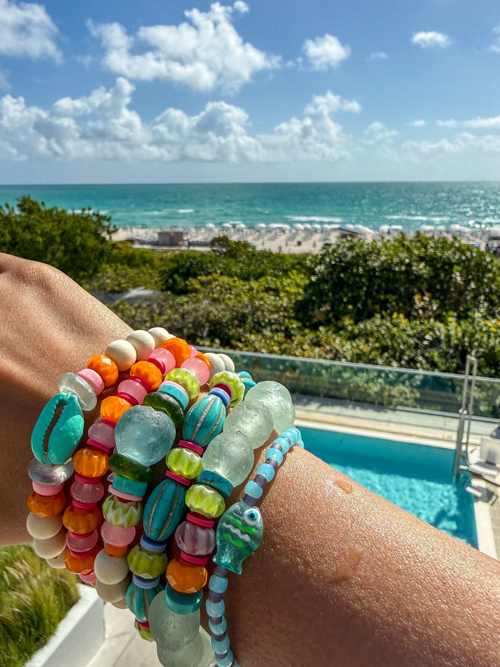 Intricate Stack Bracelet | Pink + Orange