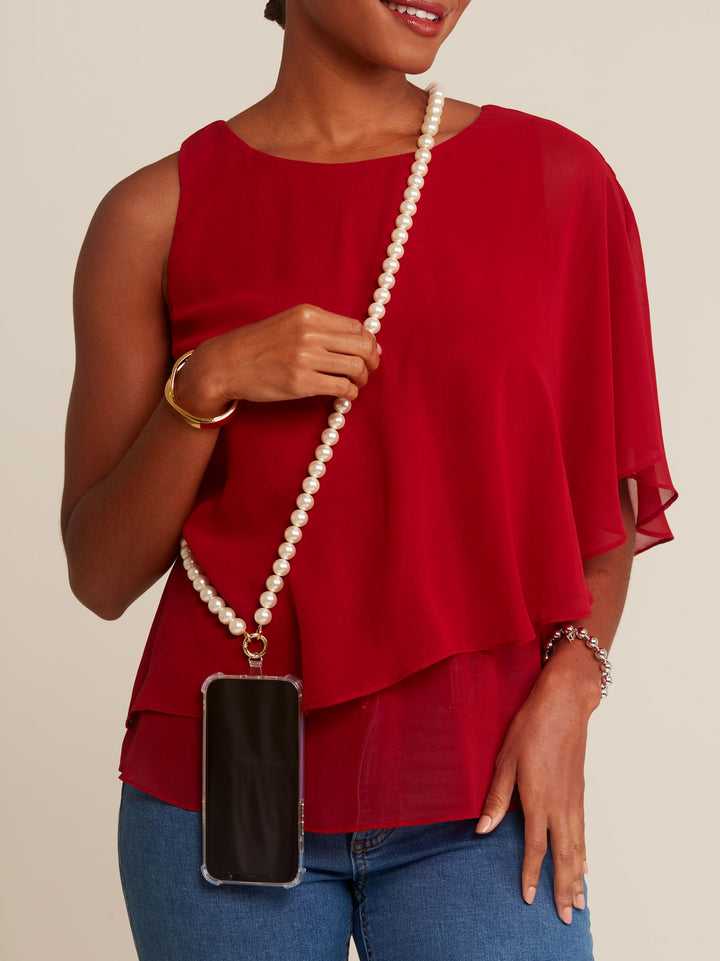 Fiona Pearl Crossbody Necklace by ZENZII