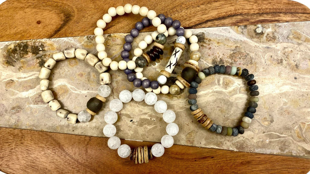 Trio Stack Bracelet Set | Stone