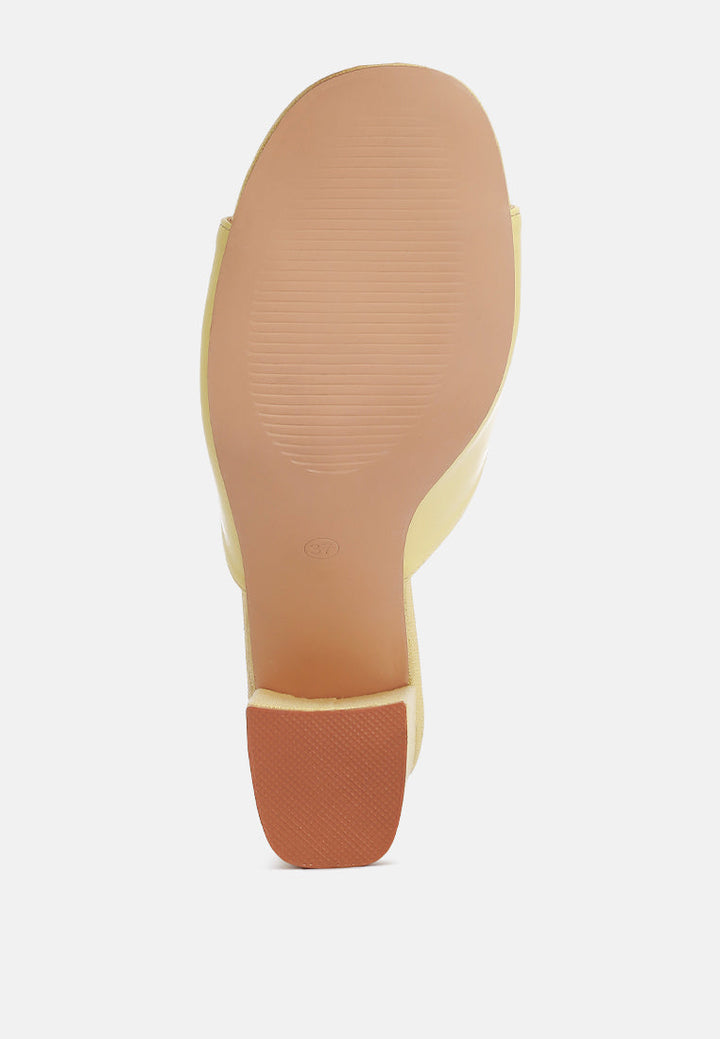 addie block heel slip on sandals by London Rag