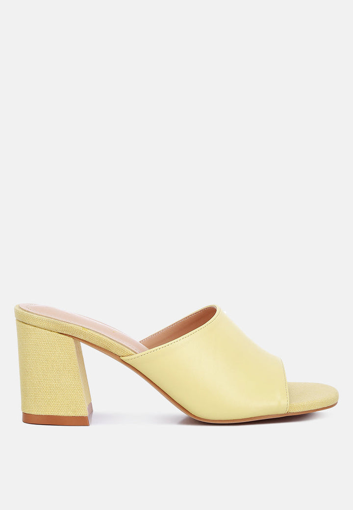 addie block heel slip on sandals by London Rag
