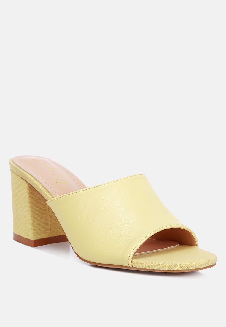 addie block heel slip on sandals by London Rag