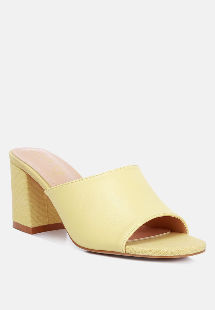 addie block heel slip on sandals by London Rag